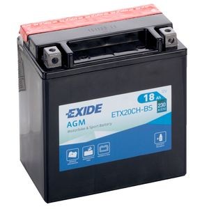 ETX20CH-BS EXIDE MOTORCYCLE BATTERY 12V 18AH 230A