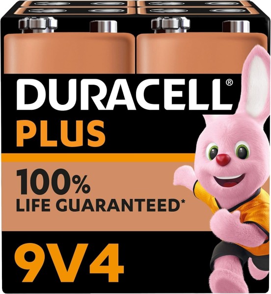 Duracell Plus 6LR61 9V Block MN 1604 (4 pack)