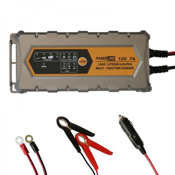 PowerLine multifunctional charger 12V 7A for lead and lithium batteries