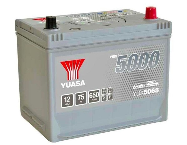 Yuasa YBX5068 12V 75Ah 640A Silver High Performance Battery