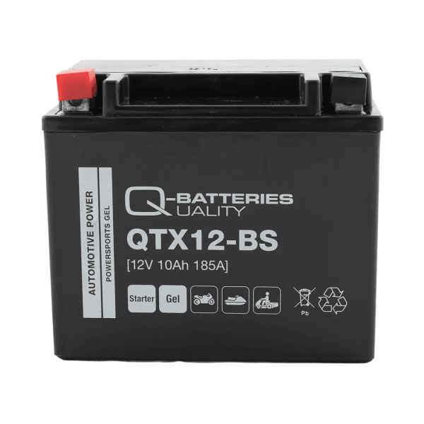 Q-Batteries QTX12-BS Gel 12V 10Ah 185A 51012 Motorcycle Battery