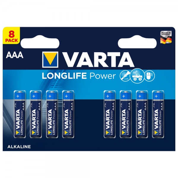 Varta Longlife Power Alkaline battery AAA 4903 LR03 (pack of 8)