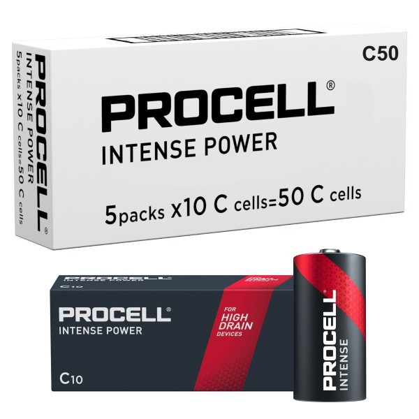 Duracell Procell Intense C Bulk Pack of 50 Alkaline Battery LR14 MN1400