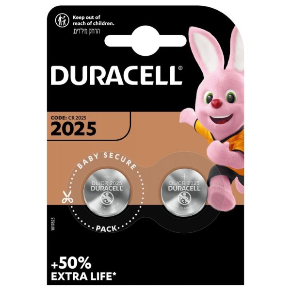 Duracell Lithium CR2025 Button Cell (2 Blister)