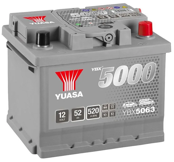 Yuasa SMF car battery starter battery Silver YBX5063 50013 12V 50Ah 480A/EN