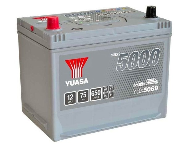 YBX5069 12V 75Ah 640A Yuasa Silver High Performance Battery